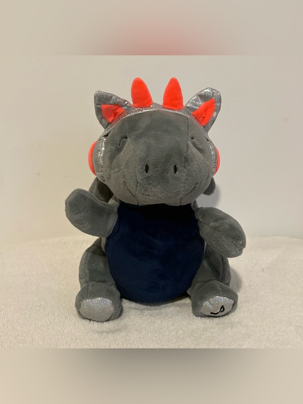 FAO Schwarz DJ Glow Bright Plush Dragon Stuffed Animal Lights Music